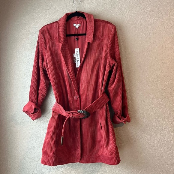 For Love And Lemons Red Corduroy Midi Dress - Picture 3 of 10